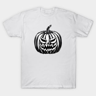 Black and white halloween pumpkin T-Shirt